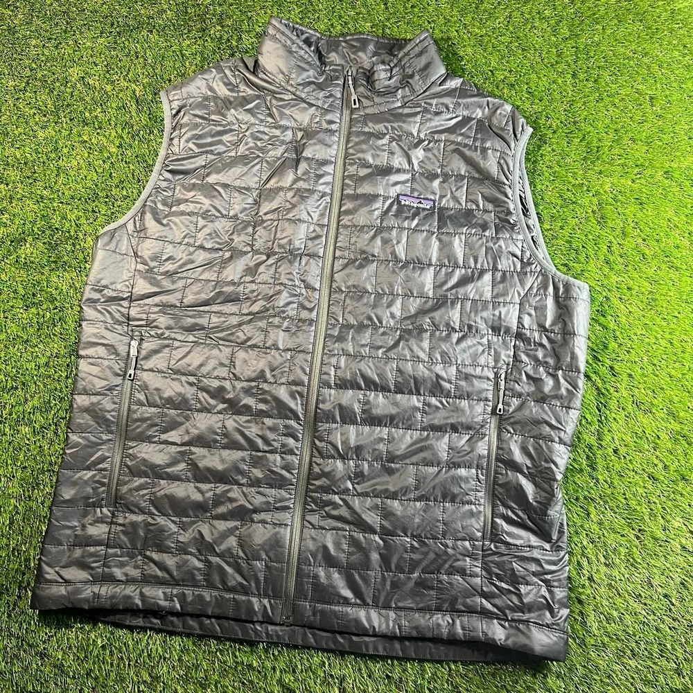 Patagonia Nano Puff Vest XXL Gray PrimaLoft Full Zip Insulated Outdoor Hiking